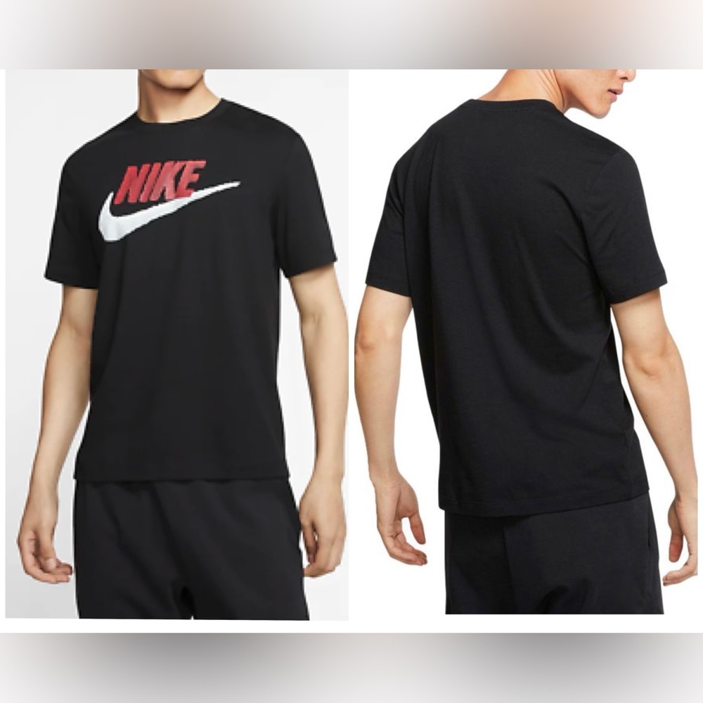 NIKE SPORTSWEAR BRAND MARK TEE in Black/University Red/White